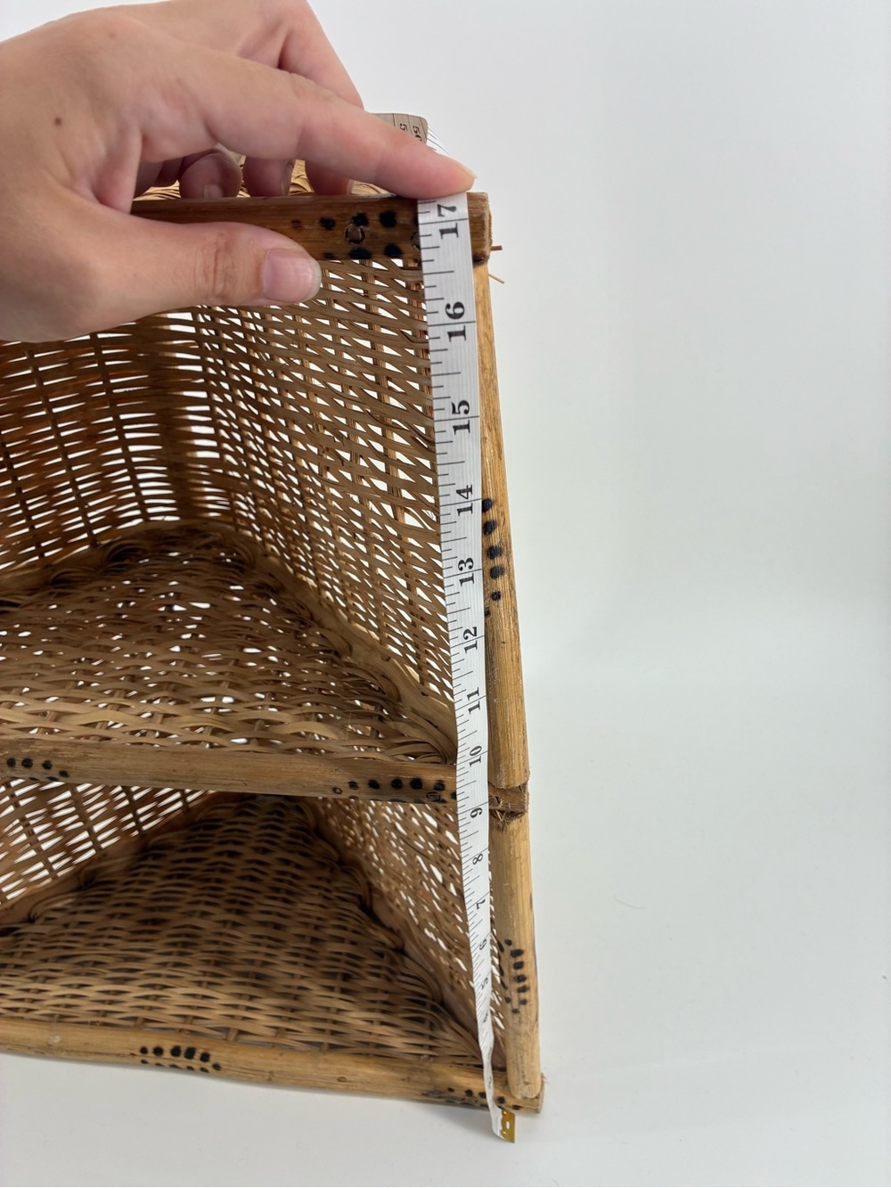 Woven Corner Shelf Unit - Natural Rattan - Picture 7 of 9